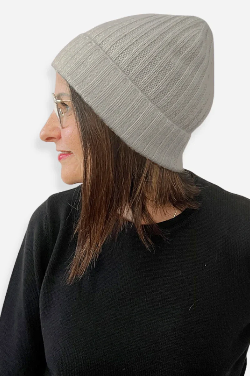 Berretto in cashmere a costine - Unisex - Image 6