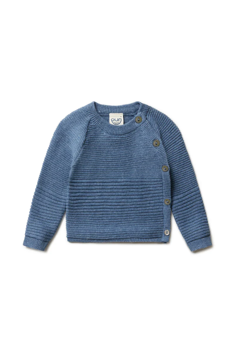 Cardigan neonato in Cotone e Lino kimono Puri Organic - Image 3