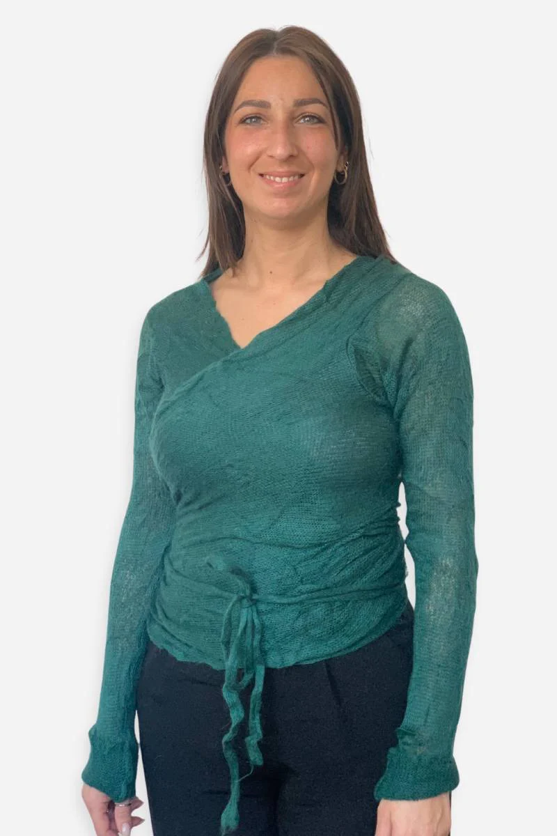 Cardigan Scaldacuore Nuvola donna in mohair "fine serie" - Image 3