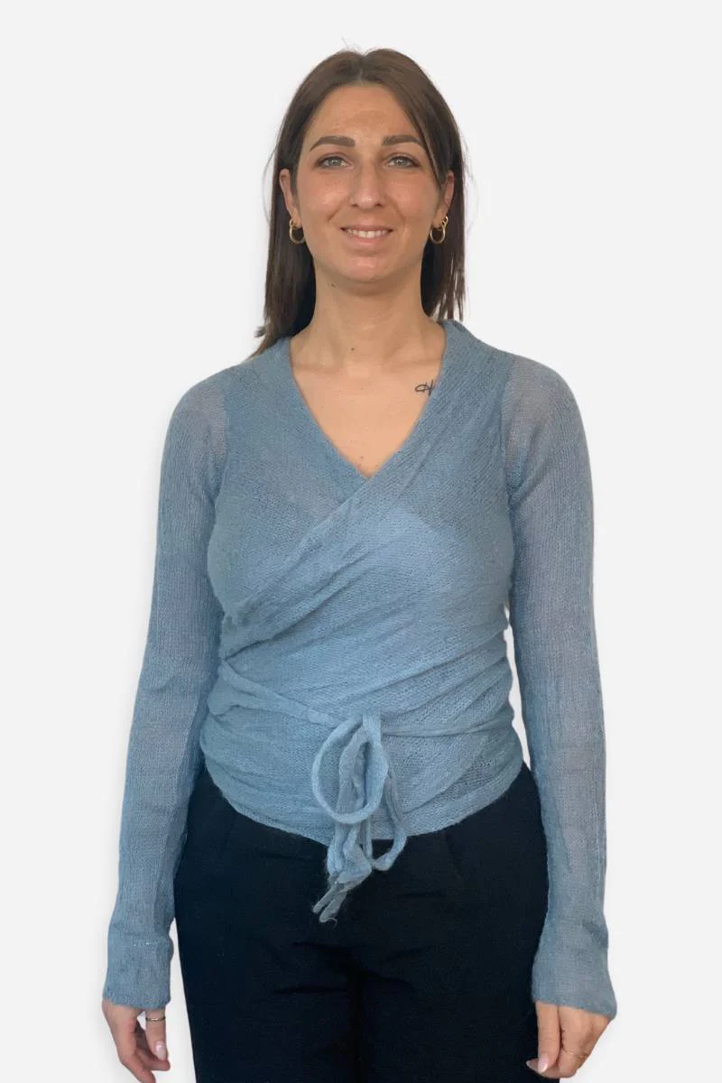 Cardigan Scaldacuore Nuvola donna in mohair "fine serie" - Image 4