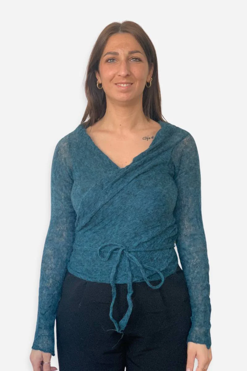 Cardigan Scaldacuore Nuvola donna in mohair "fine serie" - Image 6