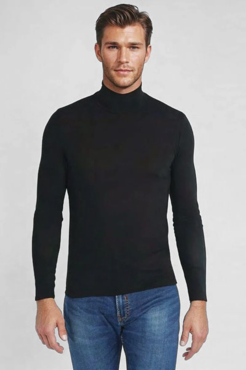 Dolcevita uomo in modal cashmere collo alto - Image 3