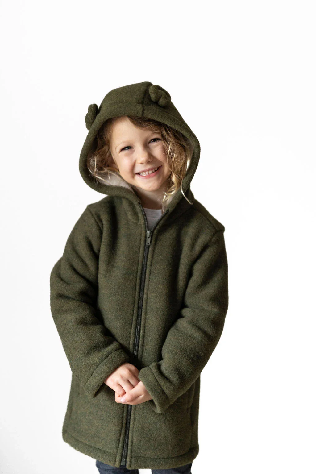 Felpa bambino in lana con cappuccio - Image 3