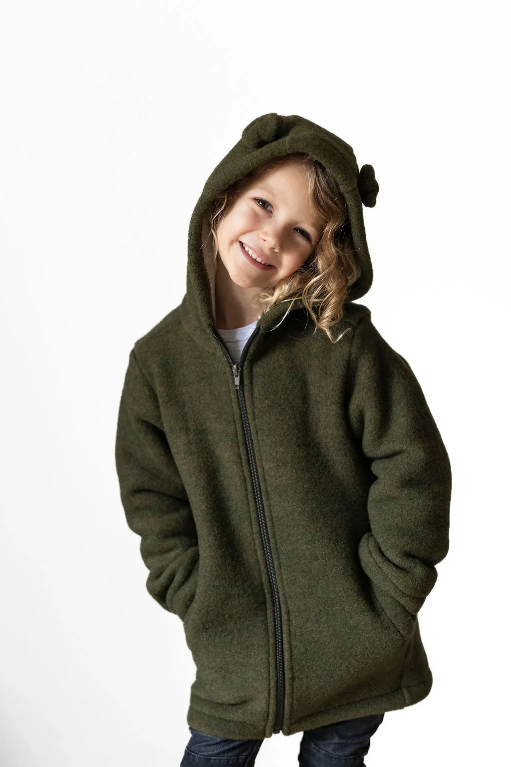 Felpa bambino in lana con cappuccio - Image 5