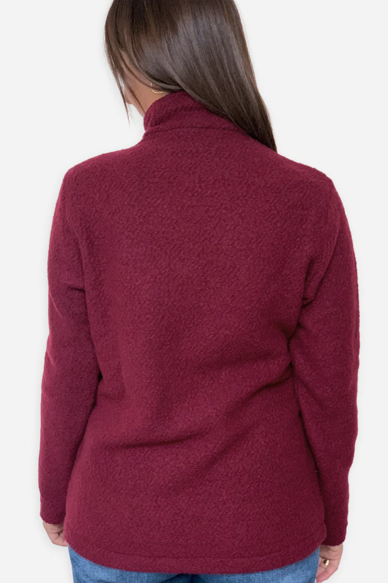 Felpa donna in lana con zip e colletto - Image 2