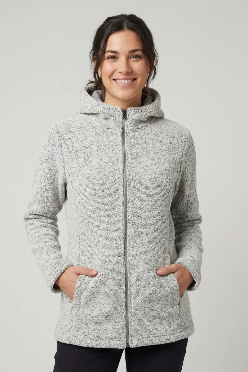 Felpa teddy donna in lana con cappuccio - Image 2