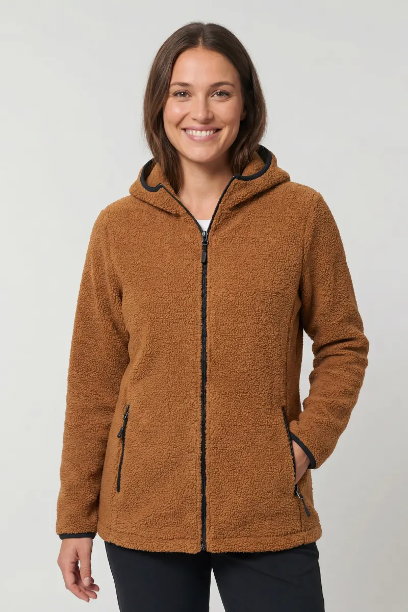 Felpa teddy donna in lana con cappuccio - Image 3