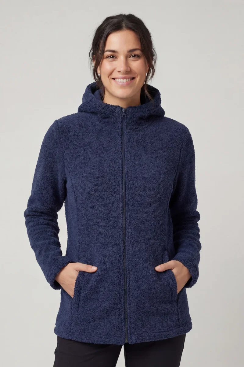 Felpa teddy donna in lana con cappuccio - Image 4
