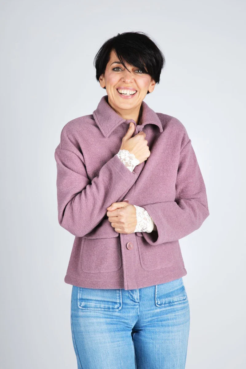 Giacca corta donna in lana cotta con tasche Engel - Image 7