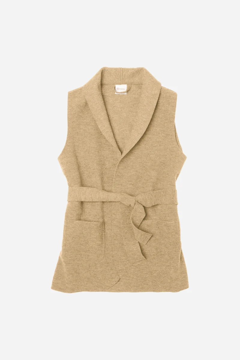 Gilet blazer donna in lana cotta Engel - Image 5
