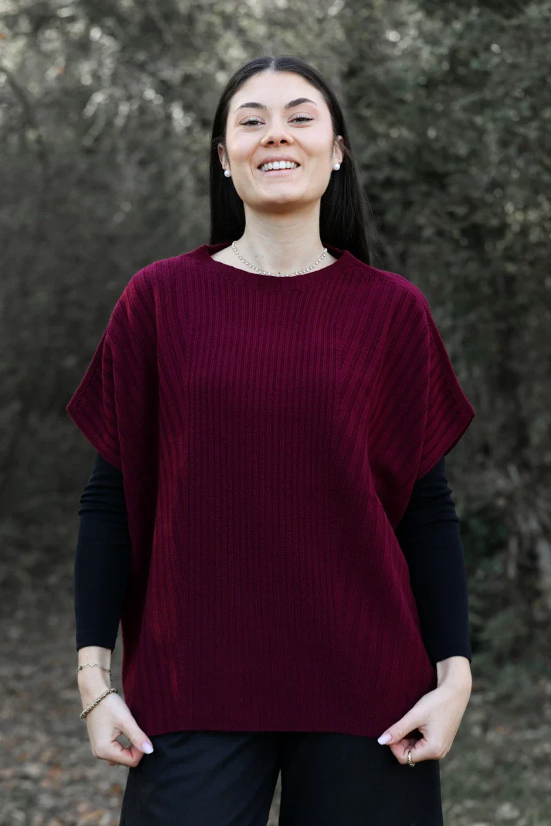 Gilet di lana donna a coste - Image 4