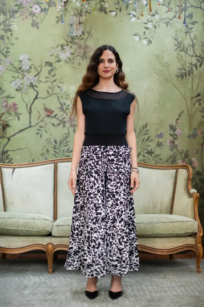 Gonna pantalone donna con fascione in cotone - Image 3