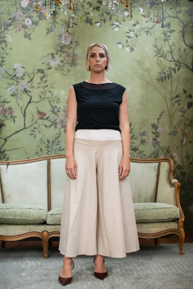 Gonna pantalone donna con fascione in cotone - Image 4