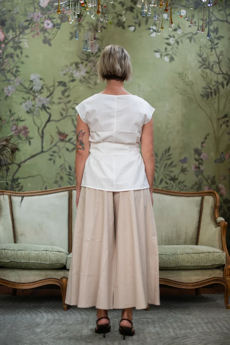 Gonna pantalone donna con fascione in cotone - Image 5