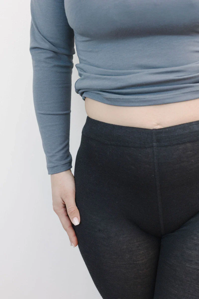 Leggings donna lana e seta con polsino - Image 3