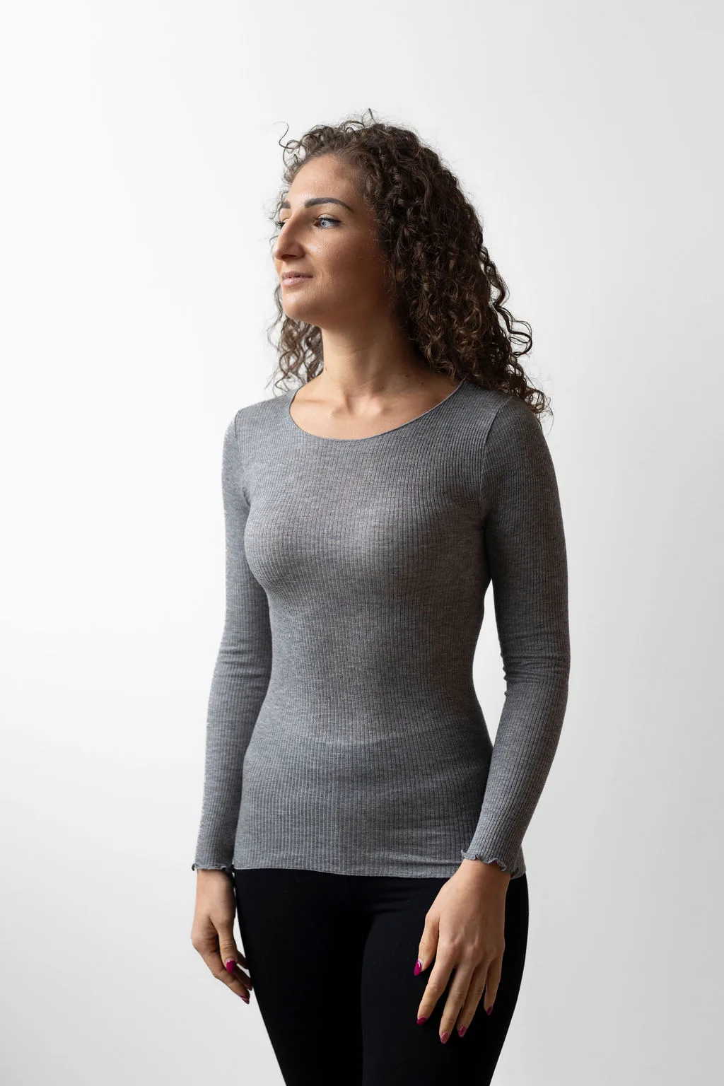 Maglia donna manica lunga modal e cachemere - Image 3