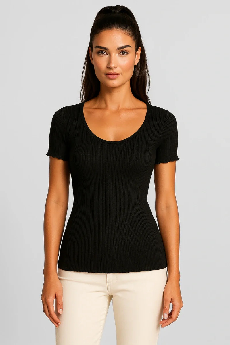 Maglia intima lana e seta donna manica corta - Image 3