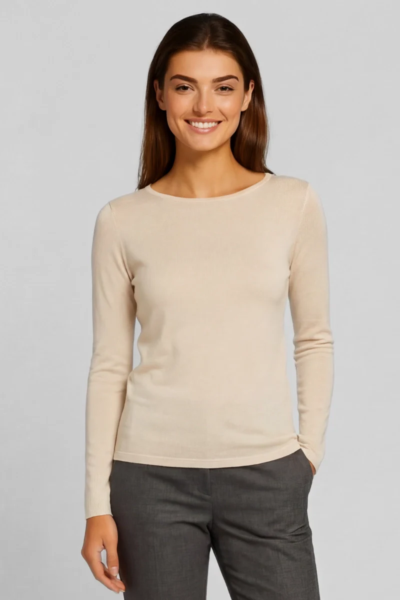 Maglia lana e seta donna scollo a barchetta - Image 4