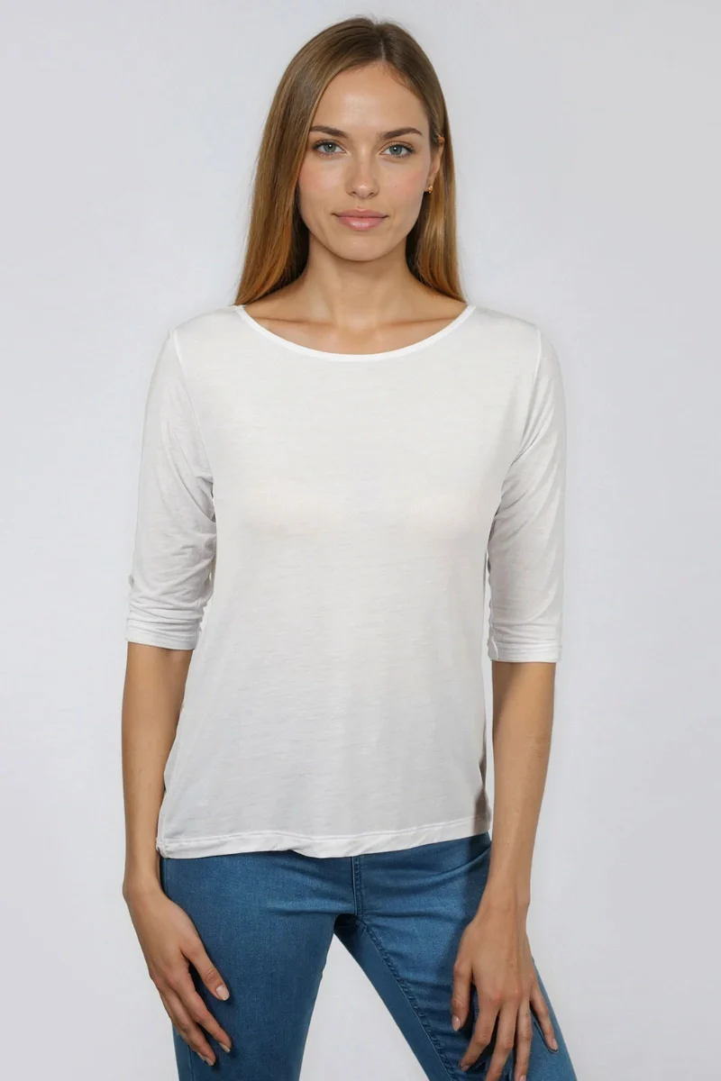 Maglia manica tre quarti donna in bamboo