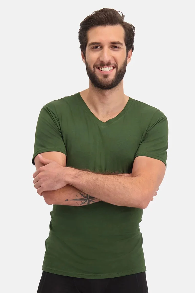 Maglia uomo scollo a V in bamboo (set 2 pezzi) - Image 4