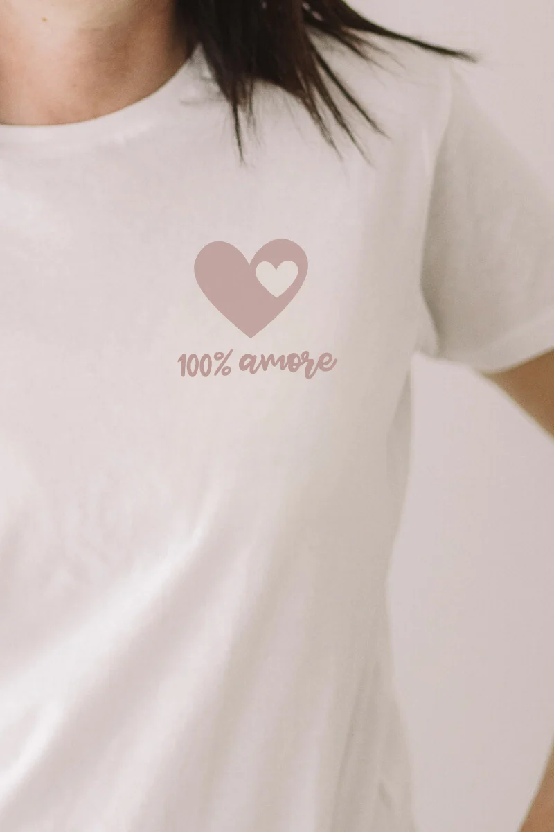 Maglietta mamma "100% amore" in cotone - Image 2