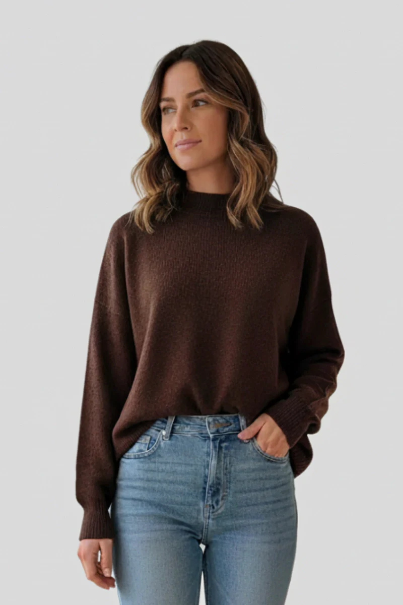 Maglione oversize donna girocollo in lana Piuma - Image 2