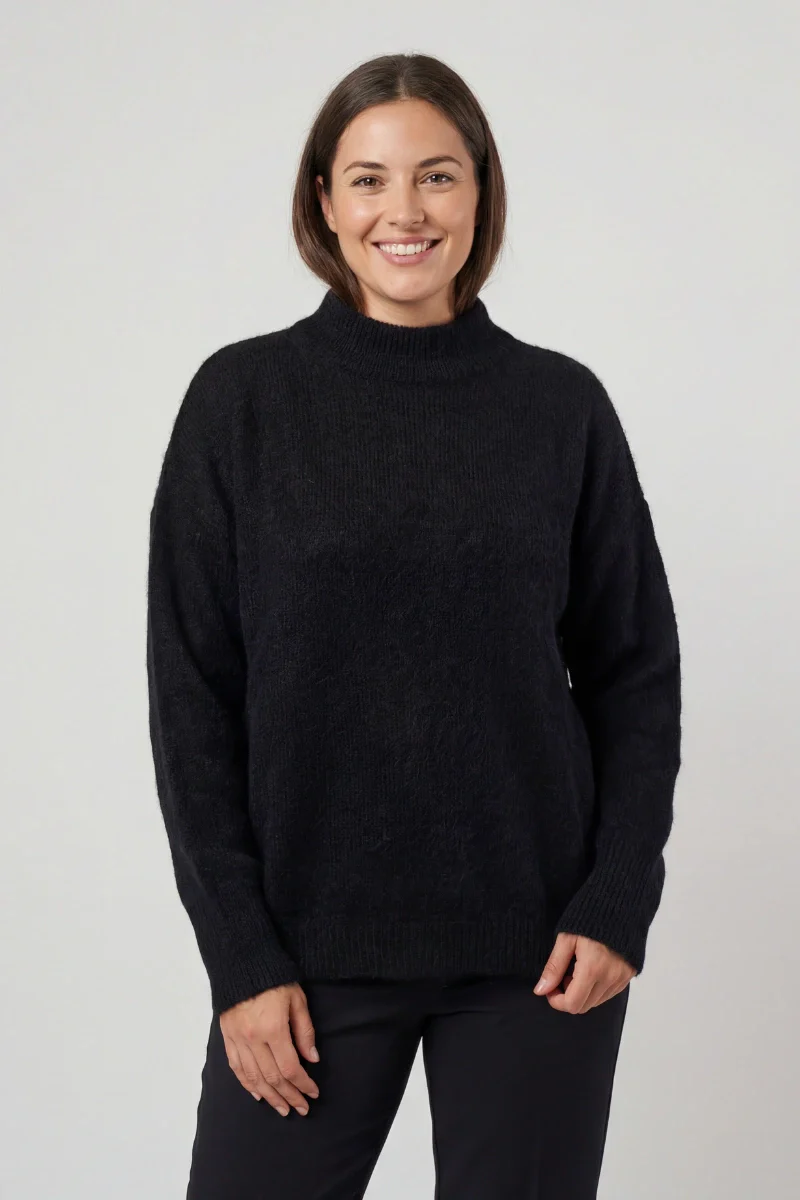 Maglione oversize donna girocollo in lana Piuma - Image 6