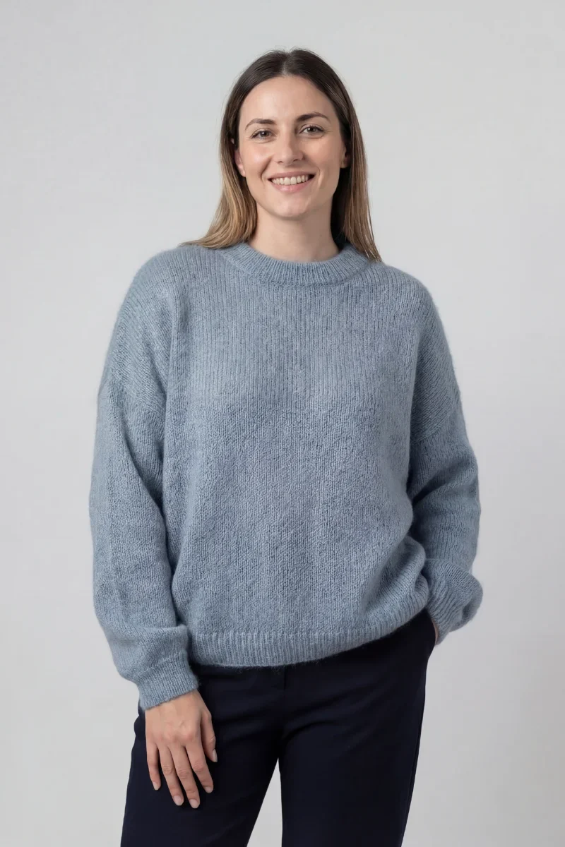 Maglione oversize donna girocollo in lana Piuma - Image 7
