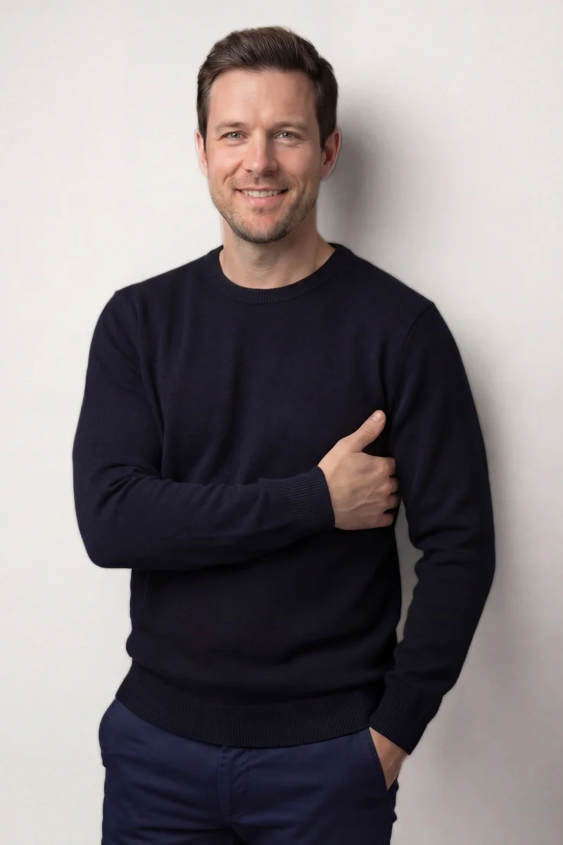 Maglione uomo girocollo in cachemire - Image 8