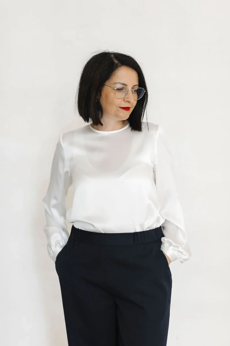 Pantalone palazzo donna in fresco lana - Image 5