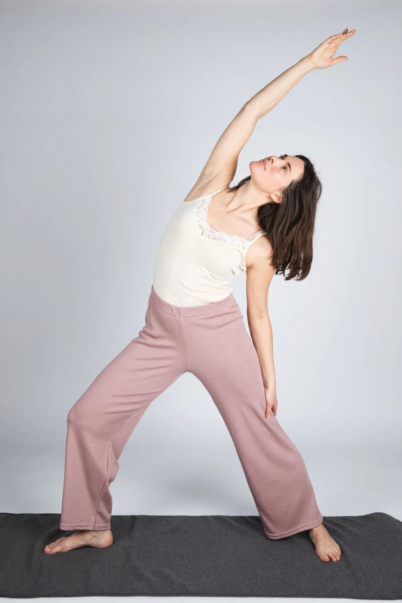 Pantaloni a palazzo donna in lana e seta Engel - Image 5