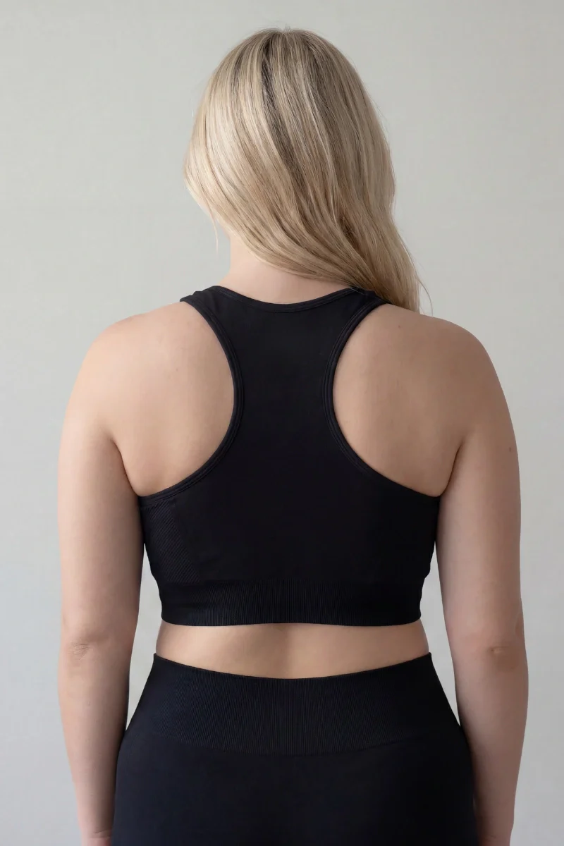 Top sportivo donna incrociato senza coppe in bamboo - Image 3