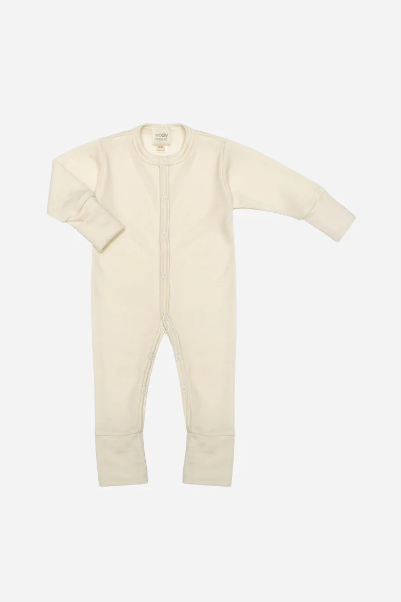 Tutina neonato in lana merino apertura con bottoncini
