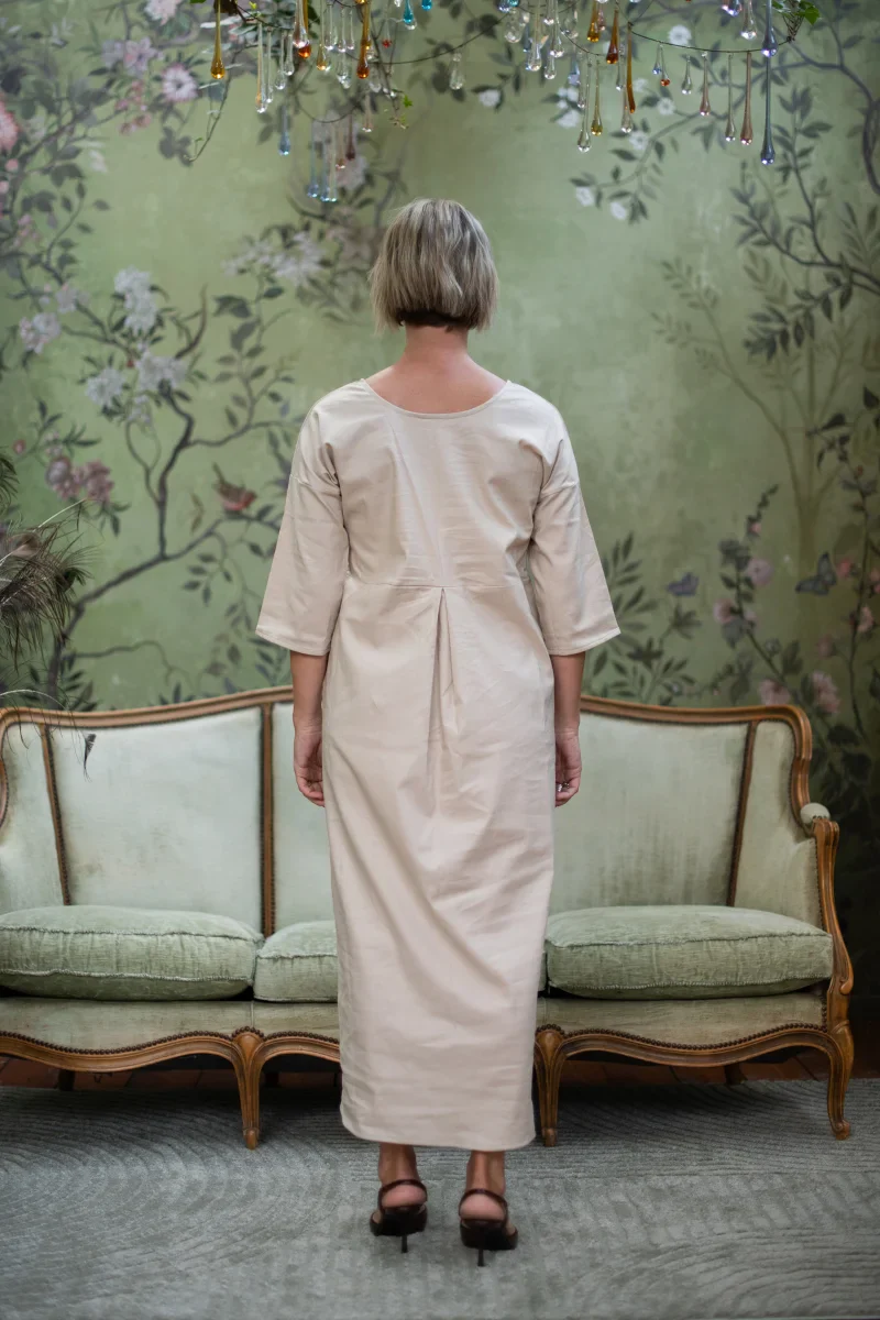 Vestito lungo donna a mezza manica in lino - Image 4